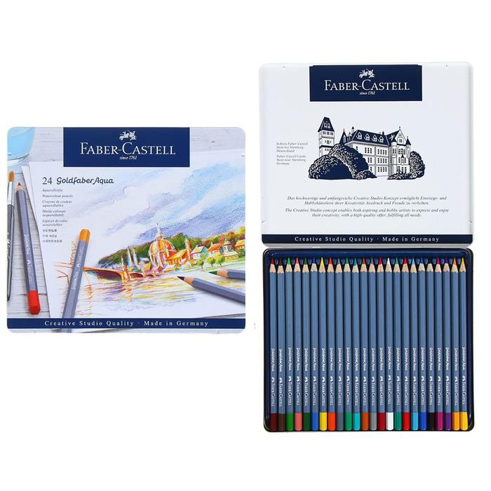 Карандаши художеств цветные акварельные Faber-Castell Goldfaber Aqua 24цв, м.к. 114624