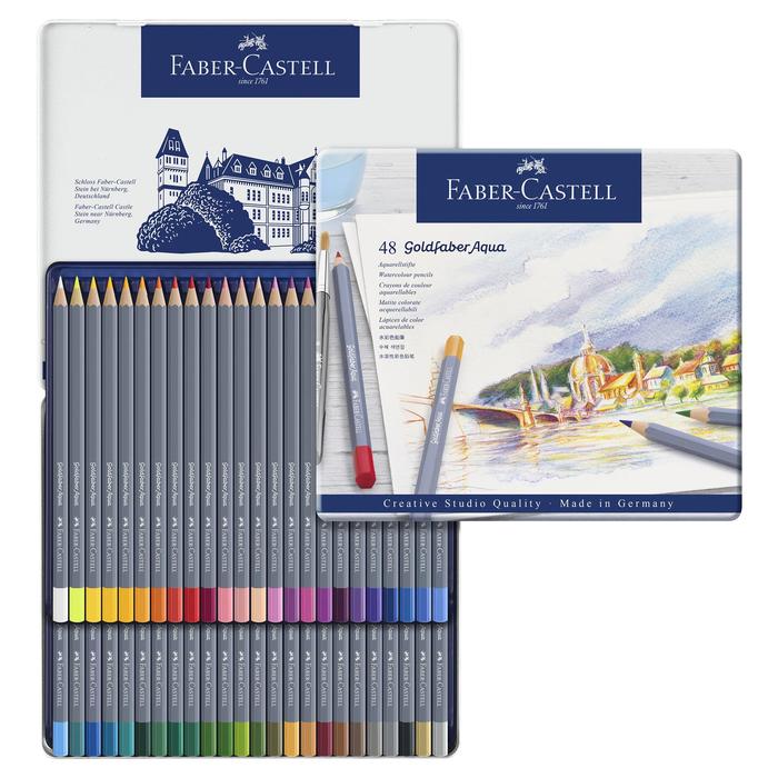 Карандаши художеств цветные акварельные Faber-Castell Goldfaber Aqua 48цв, м.к. 114648