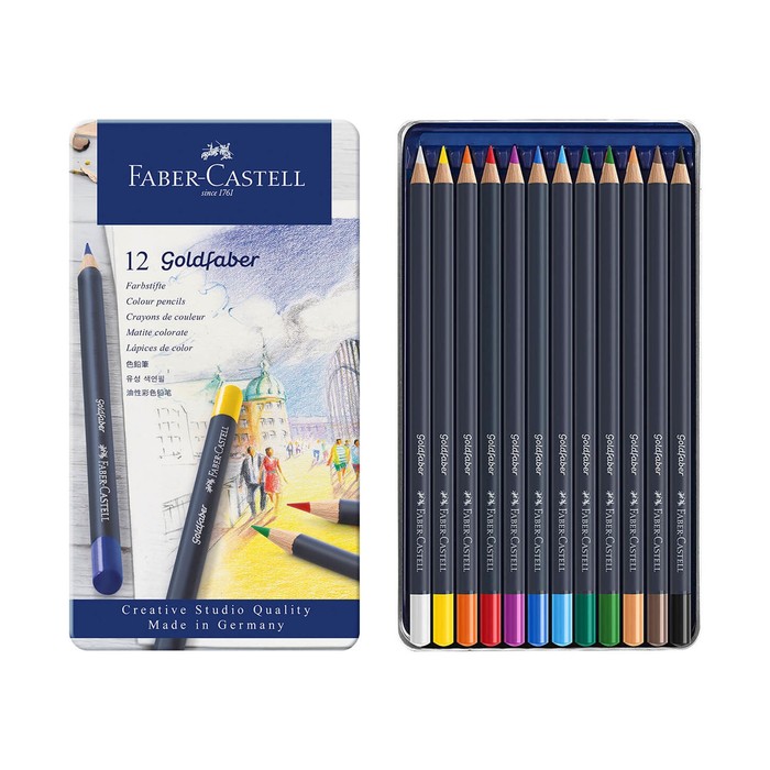 Карандаши художественные цветные Faber-Castell Goldfaber  12цв, м.к 114712