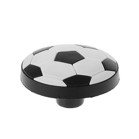 Ручка кнопка детская KID 014, "Футбольный мяч", резиновая, белая/черная