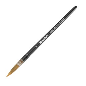 Кисть Roubloff Колонок микс серия QD15 № 8 ручка короткая черная матовая/ пластиковая обойма
