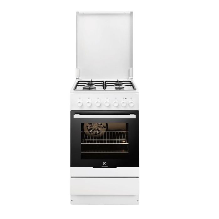 Плита газовая Electrolux EKK 951301W, 4 конфорки, 56 л, эл. духовка, белый