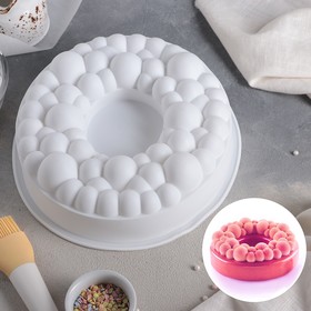 Форма для муссовых десертов и выпечки Доляна «Морская пена», 24×8 см, цвет белый