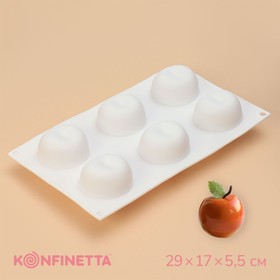 Форма для муссовых десертов и выпечки Доляна «Яблоко», 29×17×5,5 см, 6 ячеек, цвет белый