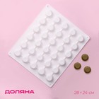 Форма для муссовых десертов и выпечки 28×24 см «Круг. Риб», 30 ячеек (d=3, 3см), цвет белый