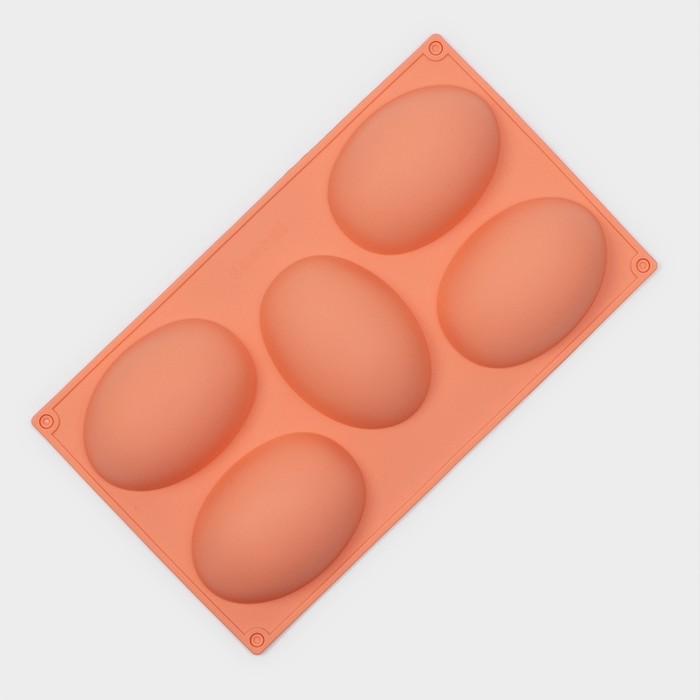 Форма для выпечки Доляна «Яйцо», 30×17,5 см, 5 ячеек (10×7×3,5 см), цвет МИКС