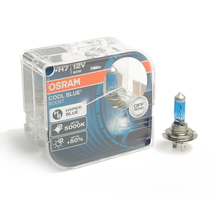 Автолампа OSRAM COOL BLUE BOOST 5000К (DuoBox), H7(PX26d), 12 В, 80 Вт, 62210CBB_HCB, 2 шт.   337148