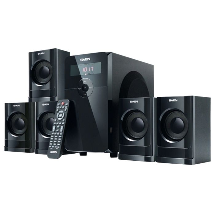 Акустическая система 5.1 Sven HT-200, 5х12Вт+20Вт, MP3, FM, 220В, черные