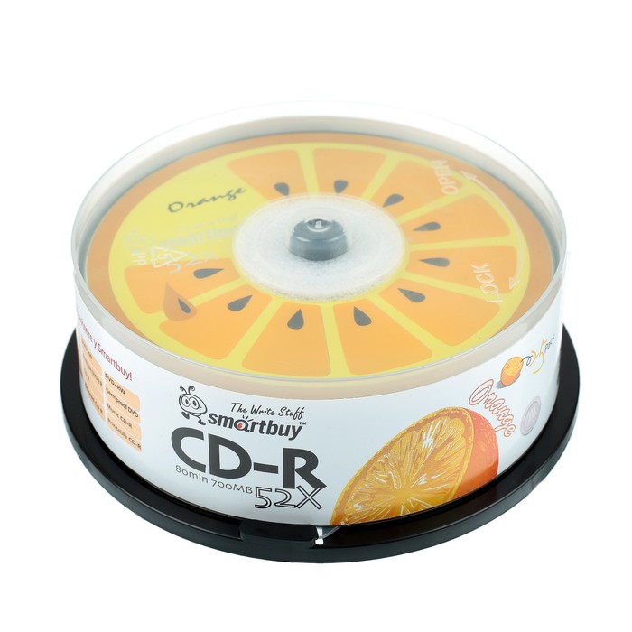 Диск CD-R Smartbuy Fresh-Orange, 52х, 700 Мб, Cake Box, 25 шт