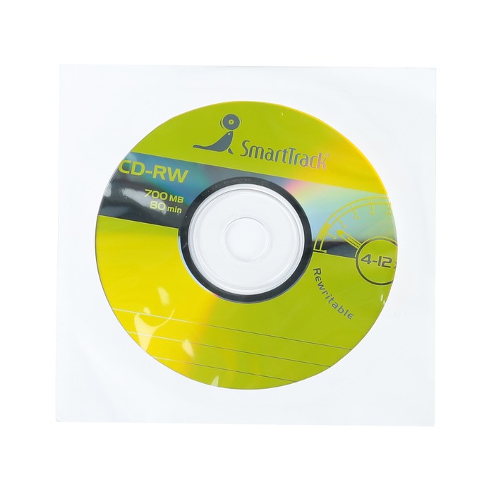 Диск CD-RW SmartTrack, 4-12x, 700 Мб, Конверт, 1 шт