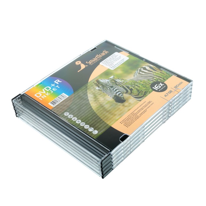 Диск DVD+R SmartTrack Inkjet, 16x, 4,7 Гб, Slim, 5 шт