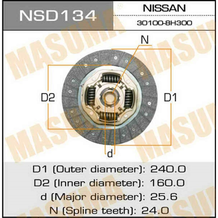 Диск сцепления  Masuma NSD134