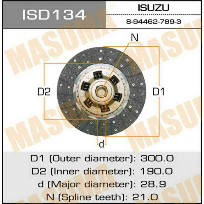 Диск сцепления  Masuma ISD134