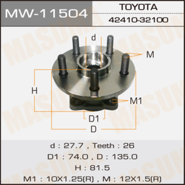 Ступичный узел  Masuma MW11504