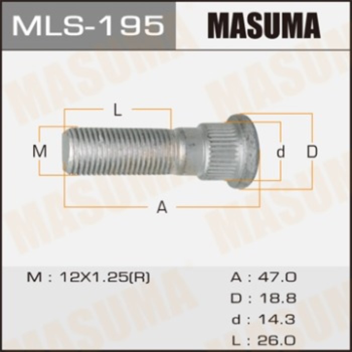 Шпилька колесная  Masuma MLS195