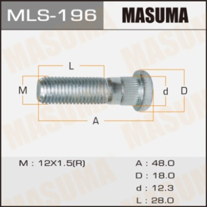 Шпилька колесная  Masuma MLS196