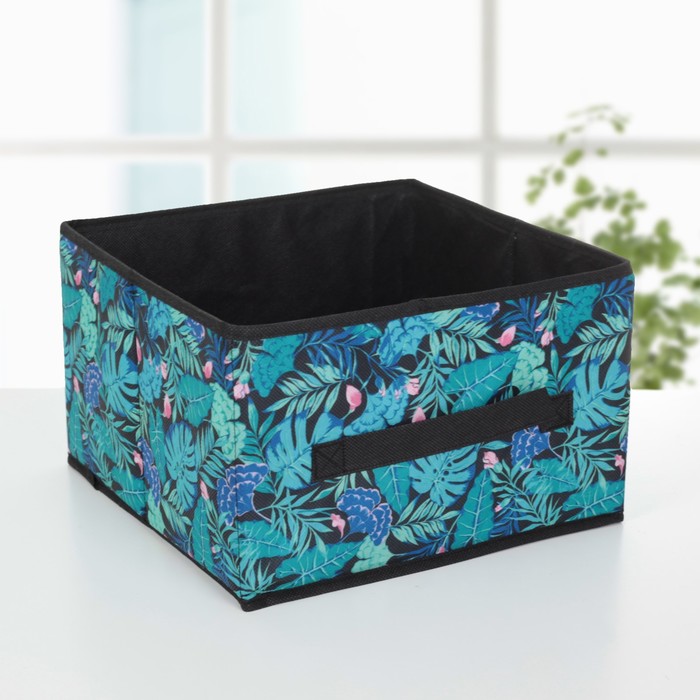 Короб для хранения «Тропики», 29×29×18 см, цвет синий