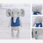 Amigurumi: Soft toy "Elephant Mo", knitting bag, 10 × 4 × 14 cm