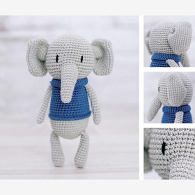 Амигуруми: Мягкая игрушка «Слоненок Мо», набор для вязания, 10 × 4 × 14 см в Донецке