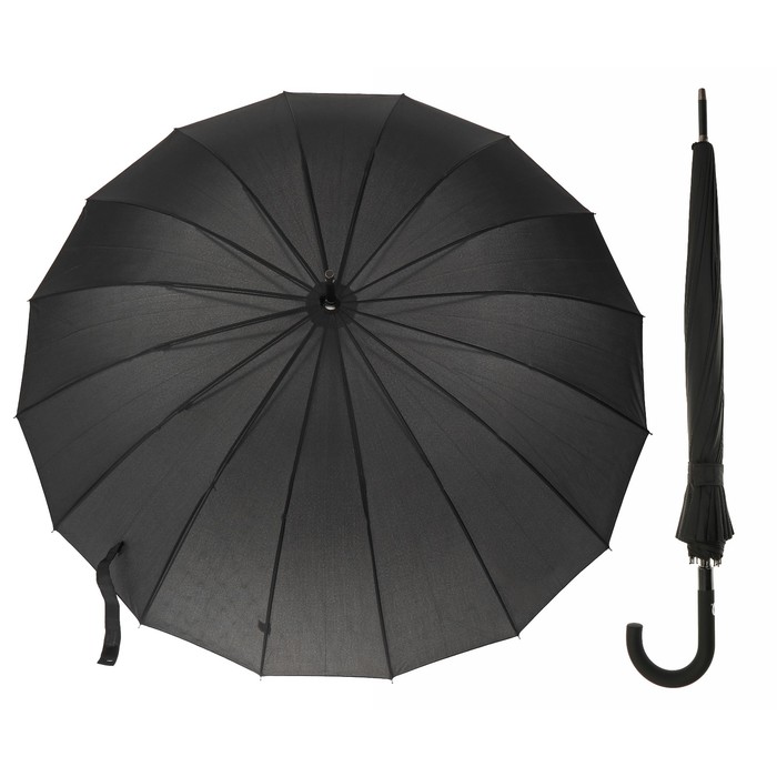 Зонт-трость, R=52см, цвет чёрный