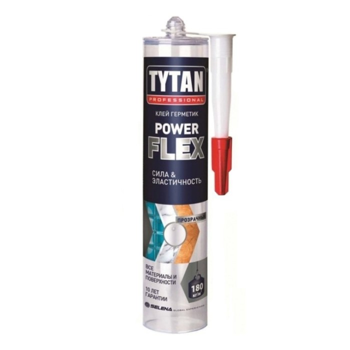 Клей Tytan Professional Power Flex, монтажный, прозрачный, 290 мл