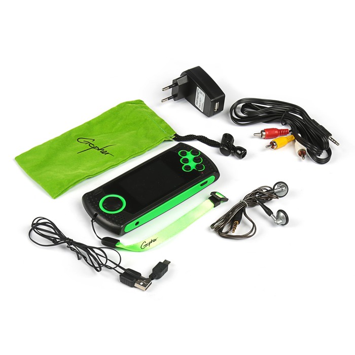 Игровая приставка SEGA Genesis Gopher Wireless LCD 2.8&quot;, ИК-порт, 20 игр, зелёная