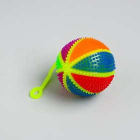 Мяч «Радуга», световой, 7,5 см, с пищалкой, на резинке, цвета МИКС в Донецке