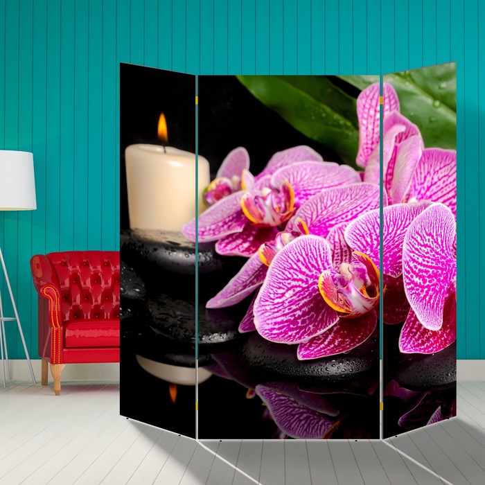 Ширма "Орхидея со свечой", 160 × 160 см - фото 37503