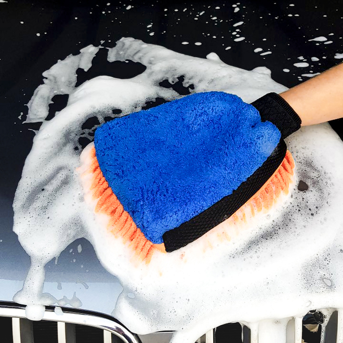 Варежка для мытья авто, 25×19 см, двухсторонняя, микс