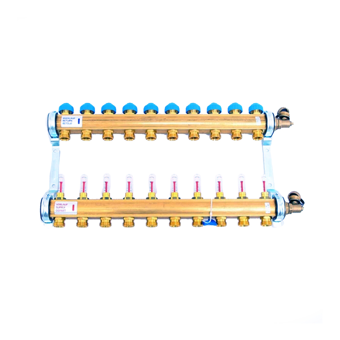 Коллектор Watts HKV/T-10 1&quot;х3/4&quot; 10 вых, для теплых полов, латунь