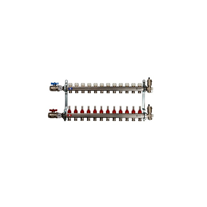 Коллектор Watts HKV/T-12 1&quot;х3/4&quot; 12 вых, для теплых полов, латунь