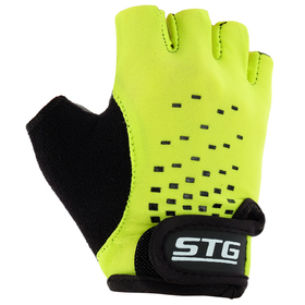 Перчатки велосипедные детские STG AL-03-511, размер S, цвет зелёный/чёрный