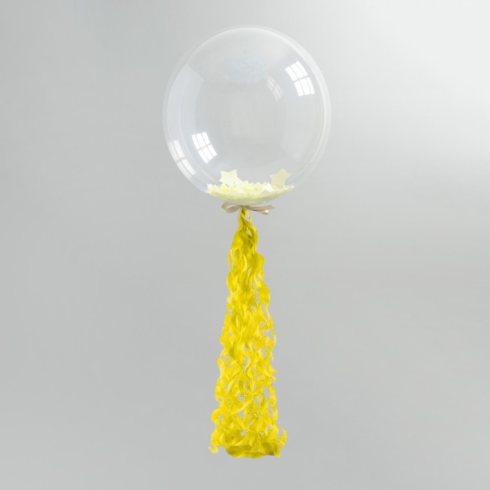 Гирлянда для шара, 100 см, бумага, цвет жёлтый