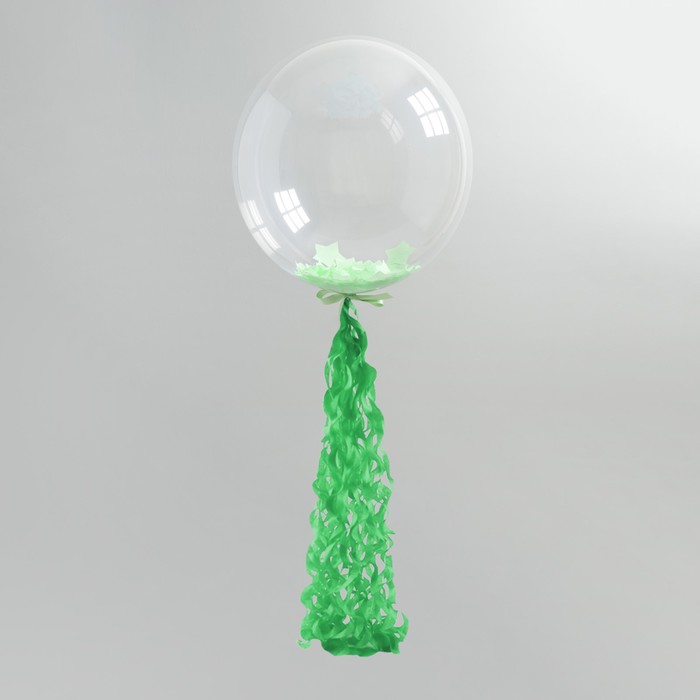 Гирлянда для шара, 100 см, бумага, цвет зелёный