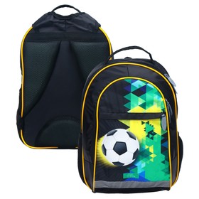 Рюкзак школьный Calligrata "Футбол", 39 х 24 х 19 см, эргономичная спинка, чёрный