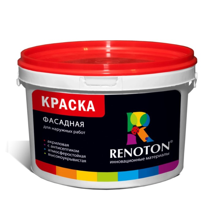 Краска моющаяся ВДАК «RENOTON» Фасадная, 14кг