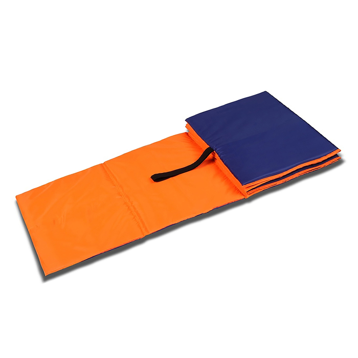Коврик гимнастический детский 150 × 50 см, толщина 7 мм, цвет оранжевый/синий