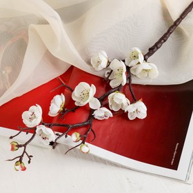 Цветы искусственные "Ветка сакуры" 3х60 см, белый