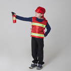Костюм детский "Пожарный" со светоотражающими полосами: жилет, головной убор, рост 98-128 см - фото 107613165