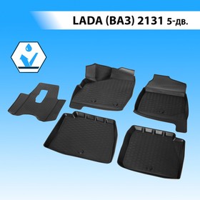 Коврики салона Rival для Lada 4х4 2131 5-дв. 1995-н.в., полиуретан, с крепежом, с перемычкой, 5 шт., 16005003 3539983