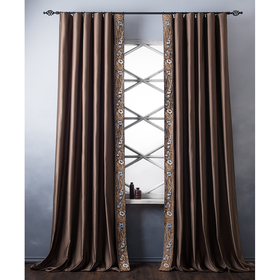 Комплект штор «Шарлиз», размер 200 х 280 см, коричневый