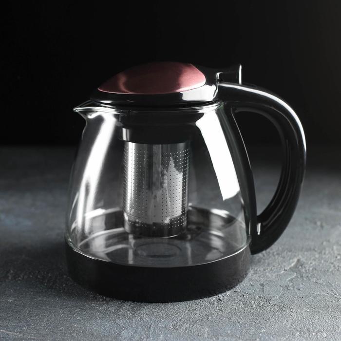 Чайник заварочный «Глянец», с металлическим ситом, 1,5 л, цвет МИКС