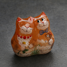 Сувенир «Кот с кошкой», 8×4×7 см, селенит