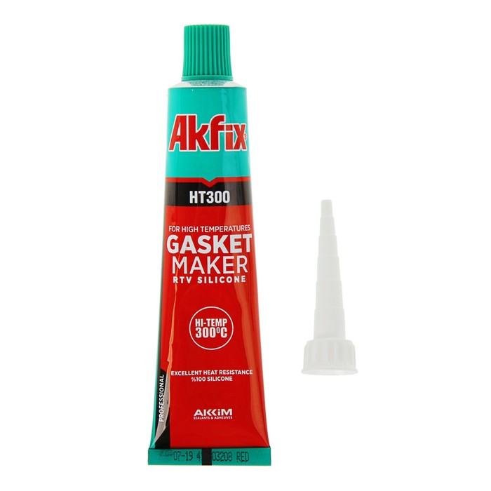 Герметик Akfix HT300, силиконовый, термостойкий, красный, 50 мл