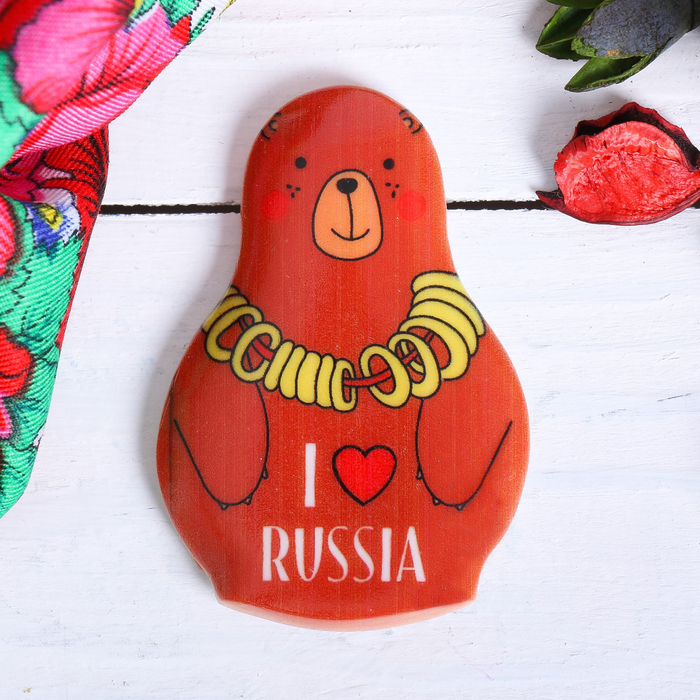 Магнит в форме матрешки &quot;I love Russia&quot;