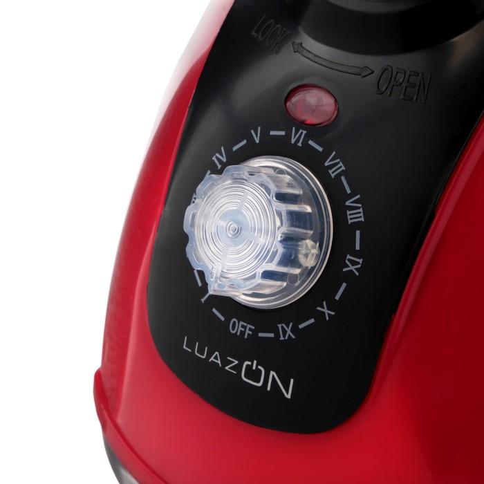 Отпариватель LuazON LO-07, 1800 Вт, 12 режимов, 30 мин использования, 1.4 литра, красный - фото 23665