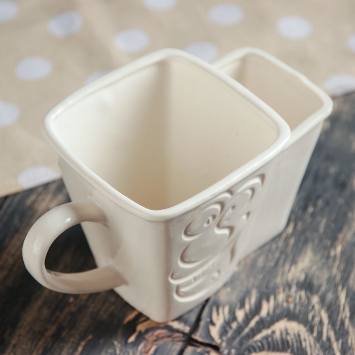 Fxwb120 (96). Квадратные кружки. Кружка белая. Квадратная чашка. Костяной фарфор кружка 700 мл.