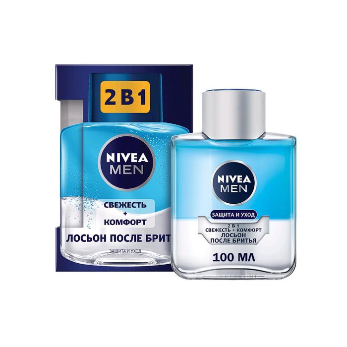 Лосьон после бритья Nivea for men 2 в 1 Свежесть + комфорт, 100 мл