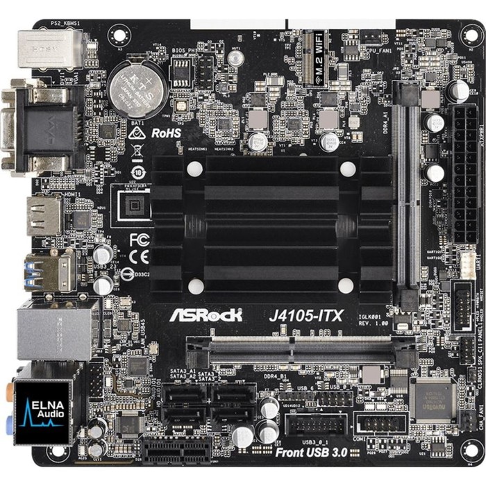 Материнская плата Asrock J4105-ITX, 2xDDR4, mini-ITX, Ret