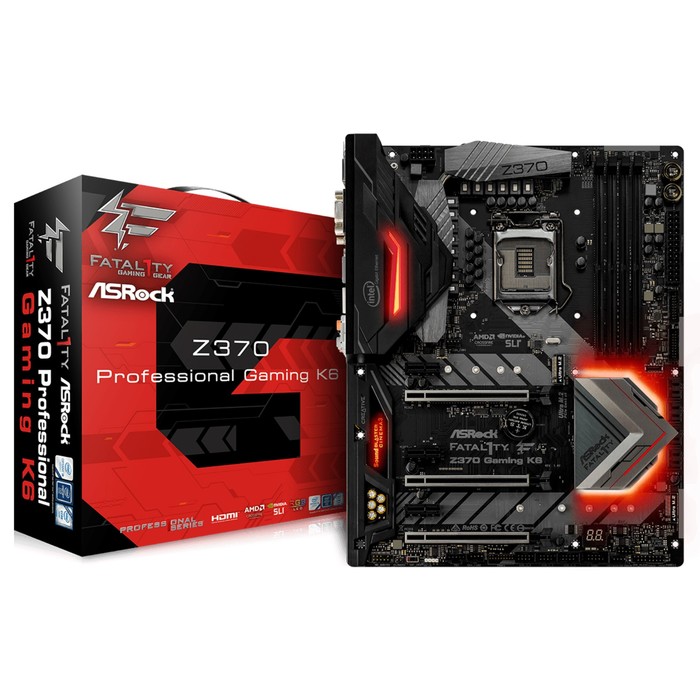 Материнская плата Asrock Z370 GAMING K6, Soc-1151v2, Intel Z370, 4xDDR4, ATX, Ret